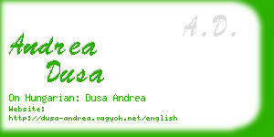 andrea dusa business card